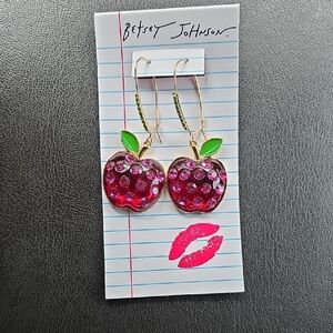 Betsey Johnson Apple Earrings